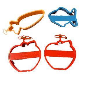 Lot of 3 Vintage Wilton Medium Plastic Cookie Cutter Food Theme 1 Unbranded